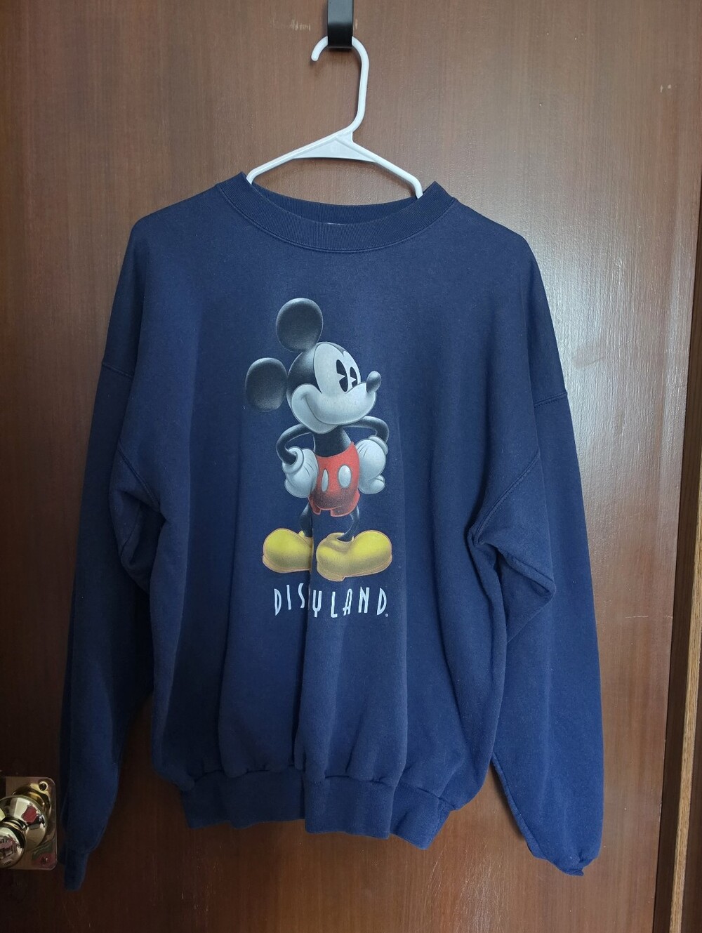 Vintage Disneyland Mickey Mouse Blue Crewneck Sweater Size XL